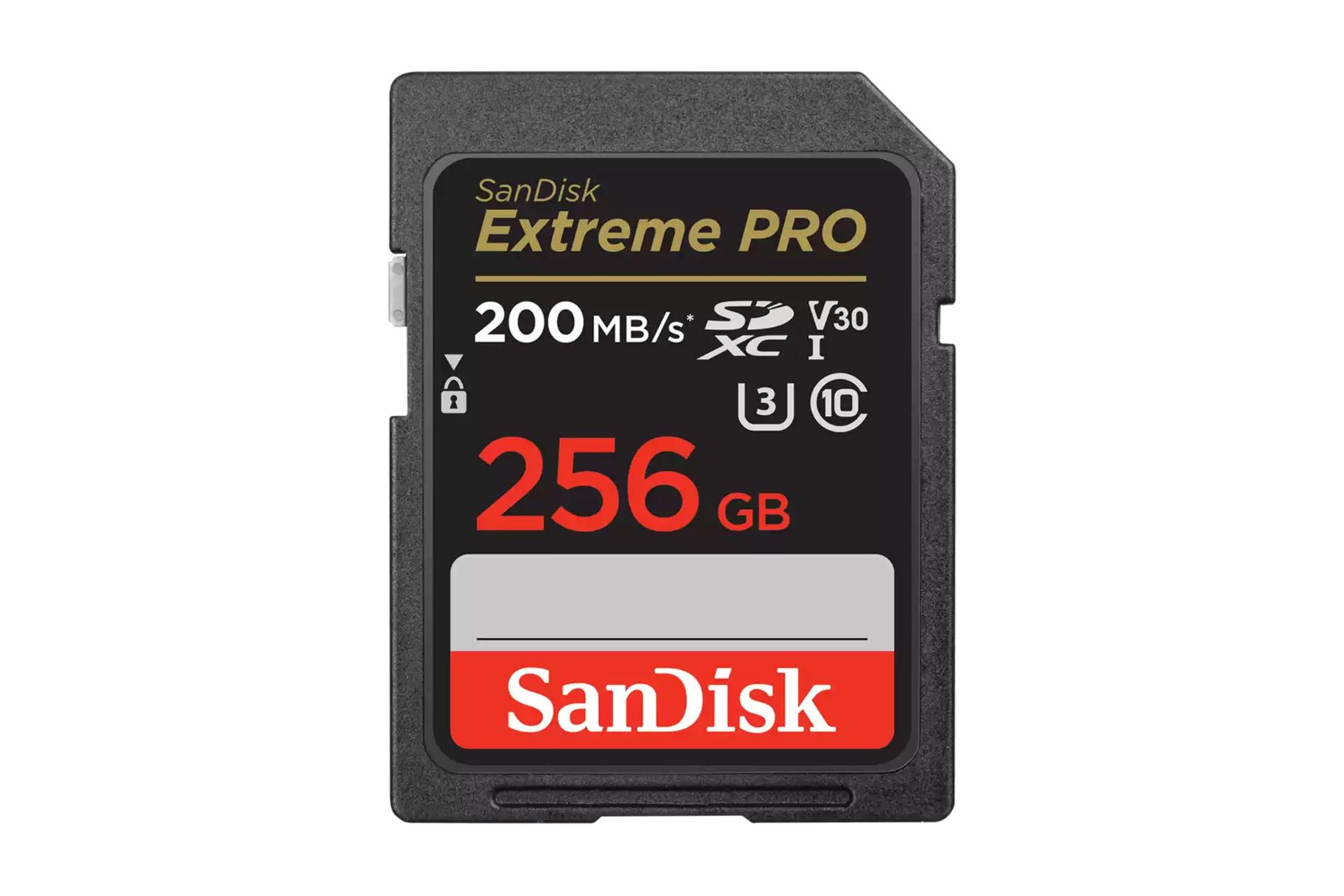 کارت حافظه سن دیسک SanDisk Extreme Pro V30 SDXC Class 10 UHS-I U3 200 MB/S 256GB