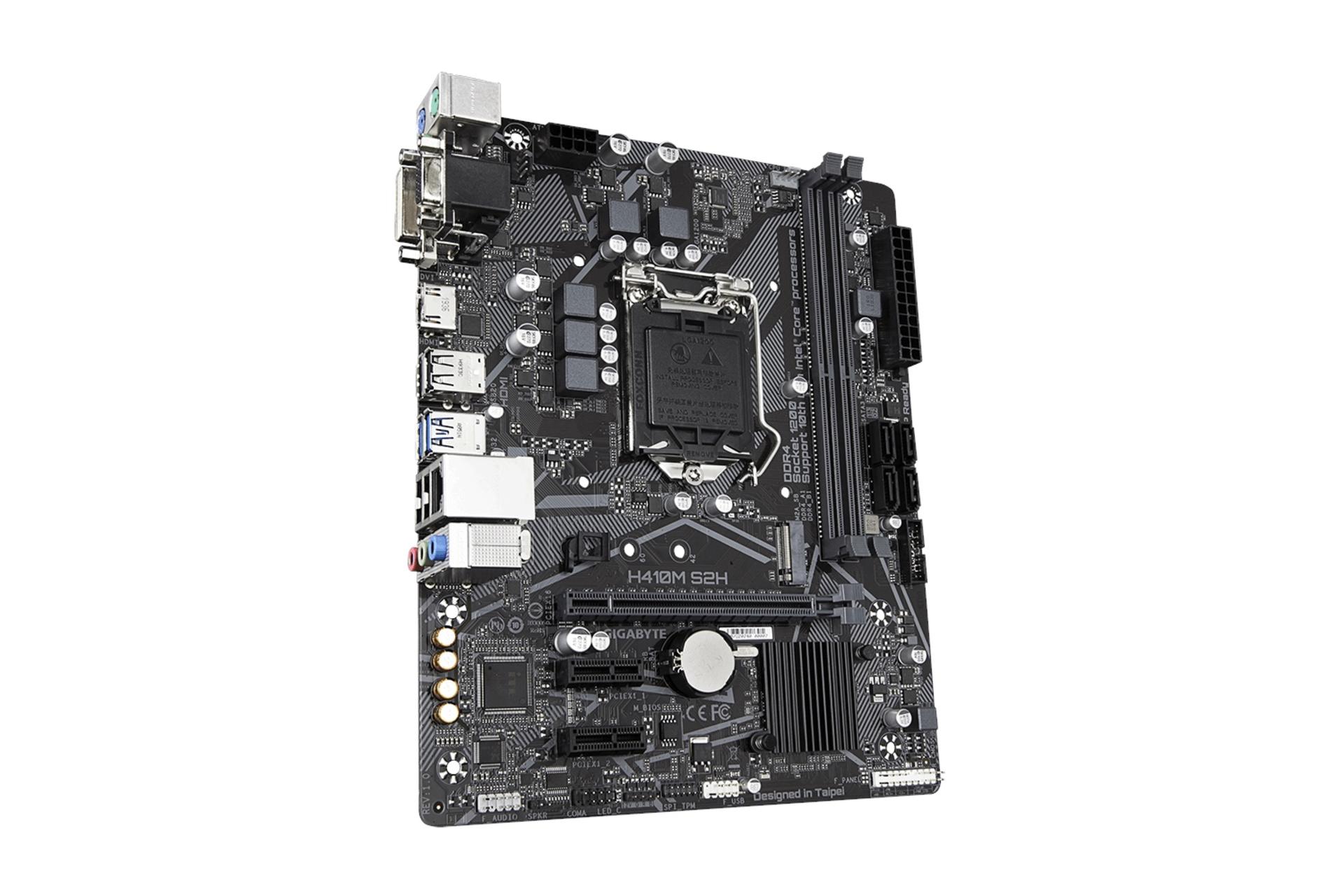 نمای چپ مادربرد گیگابایت GIGABYTE H410M S2H (rev. 1.x)