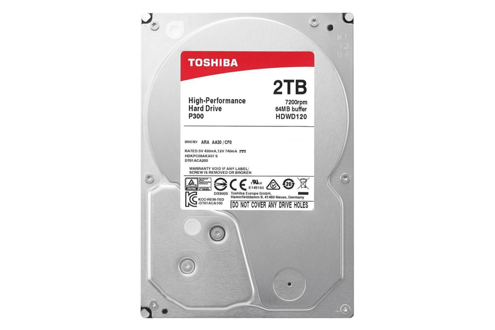 نمای جلو هارد دیسک توشیبا L200 HDWL120UZSVA ظرفیت 2 ترابایت