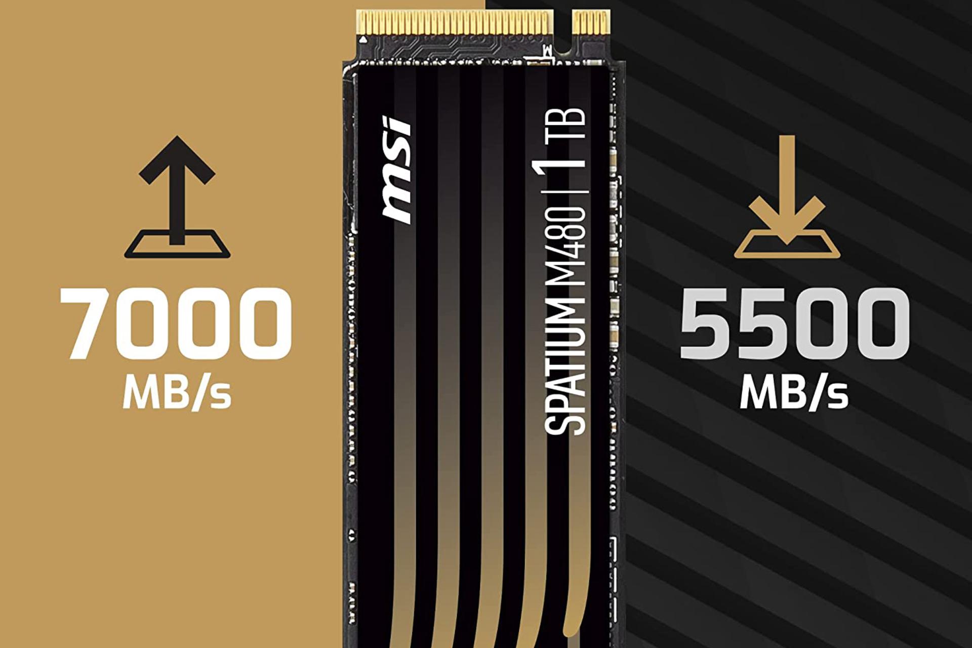 سرعت SSD ام اس آی SPATIUM M480 NVMe M.2 ظرفیت 1 ترابایت