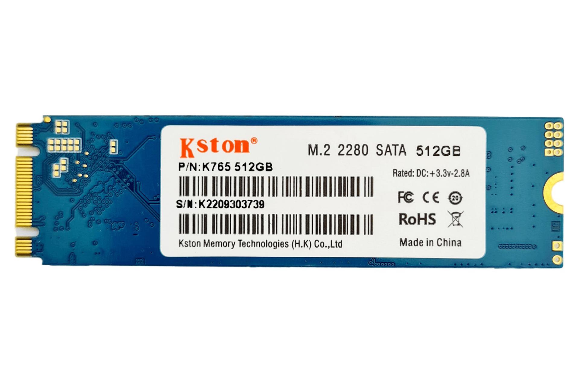 نمای روبرو SSD کی استون K765 SATA M.2 ظرفیت 512 گیگابایت