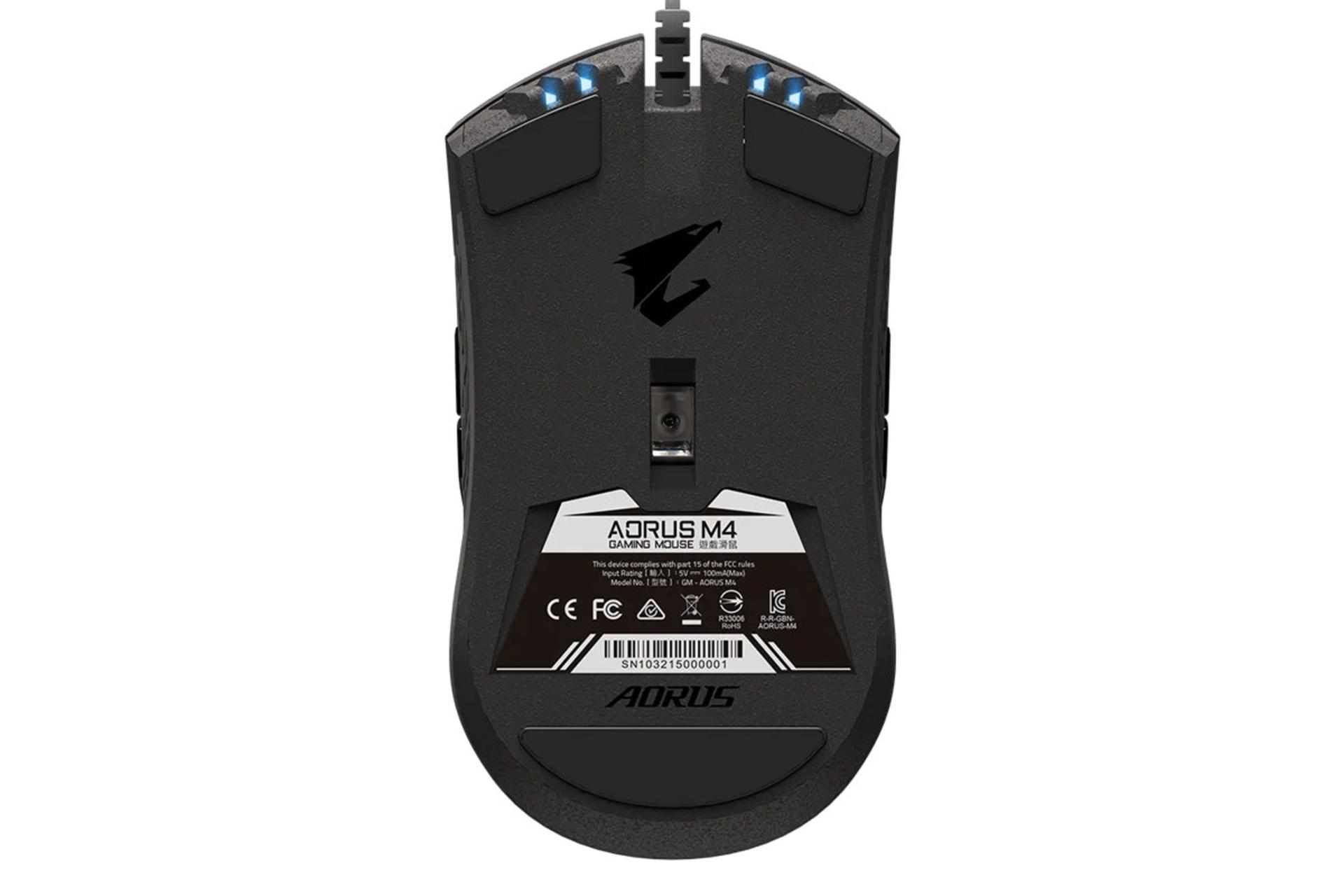 نمای پشت ماوس گیگابایت AORUS M4