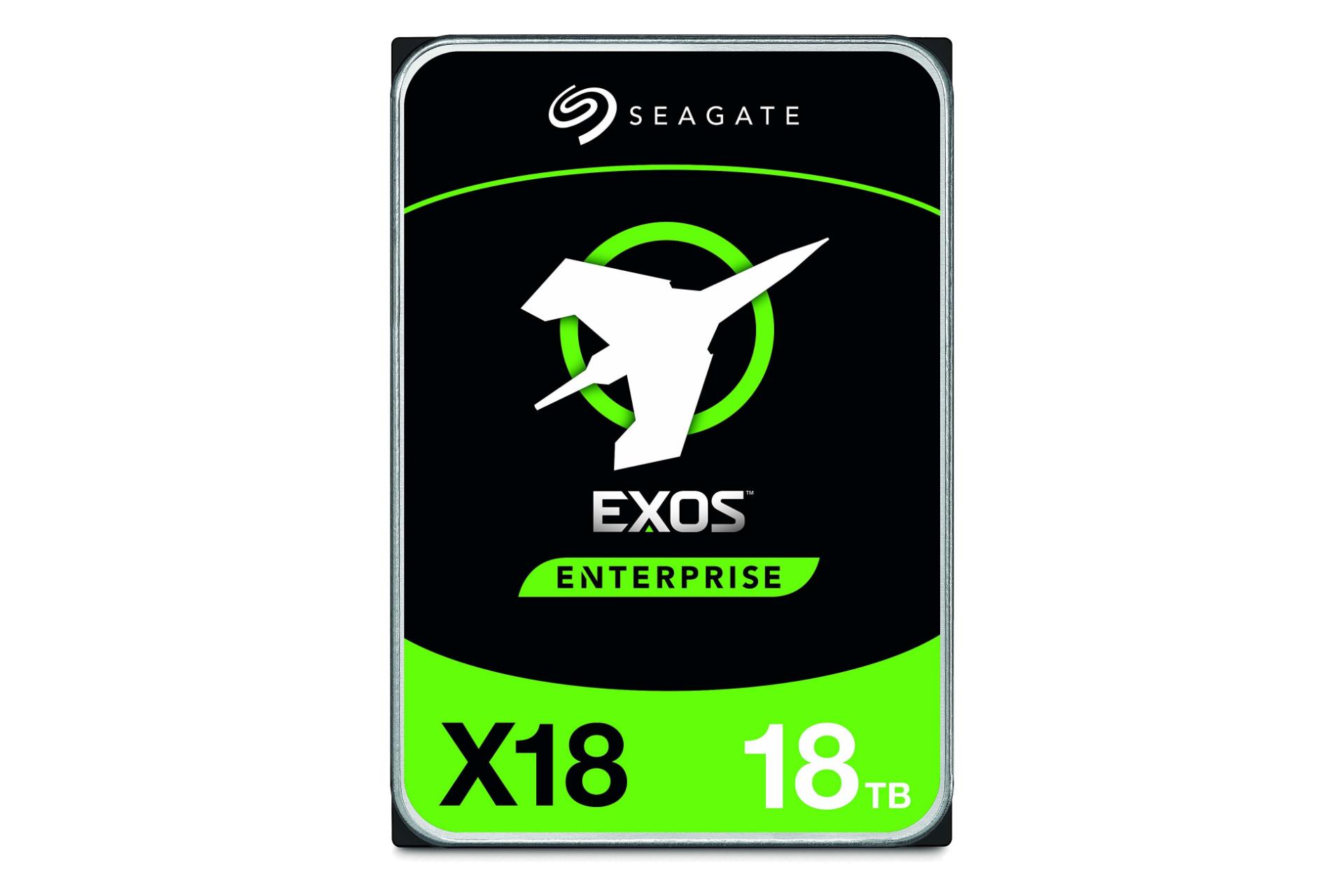 نمای روبرو هارد دیسک سیگیت Seagate Exos X18 ST18000NM000J 3.5 Inch 18TB ظرفیت 18 ترابایت