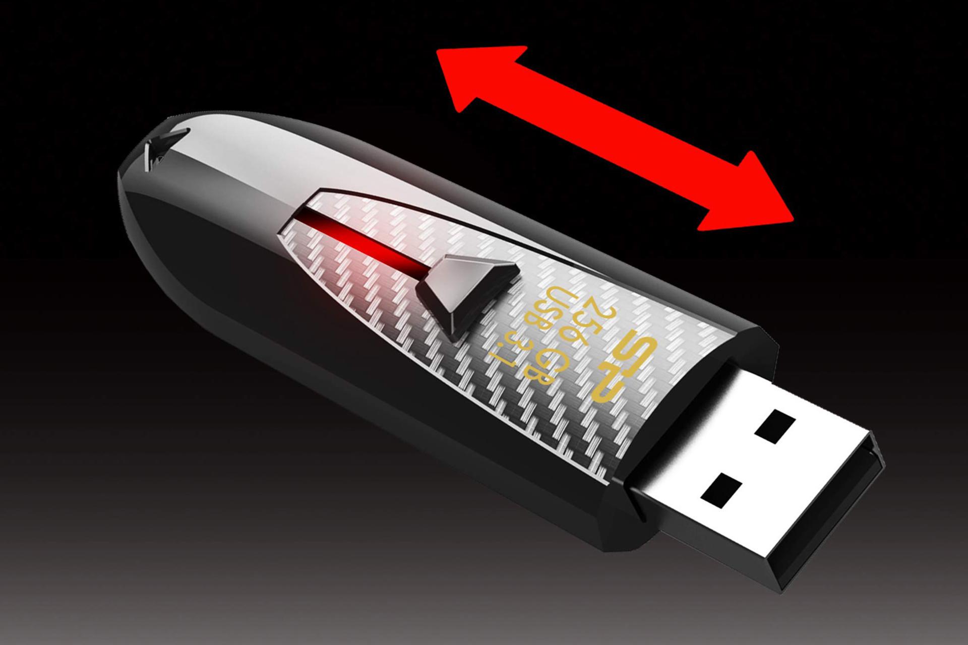 درگاه کشویی فلش مموری سیلیکون پاور مدل Blaze B25 ظرفیت 256 گیگابایت