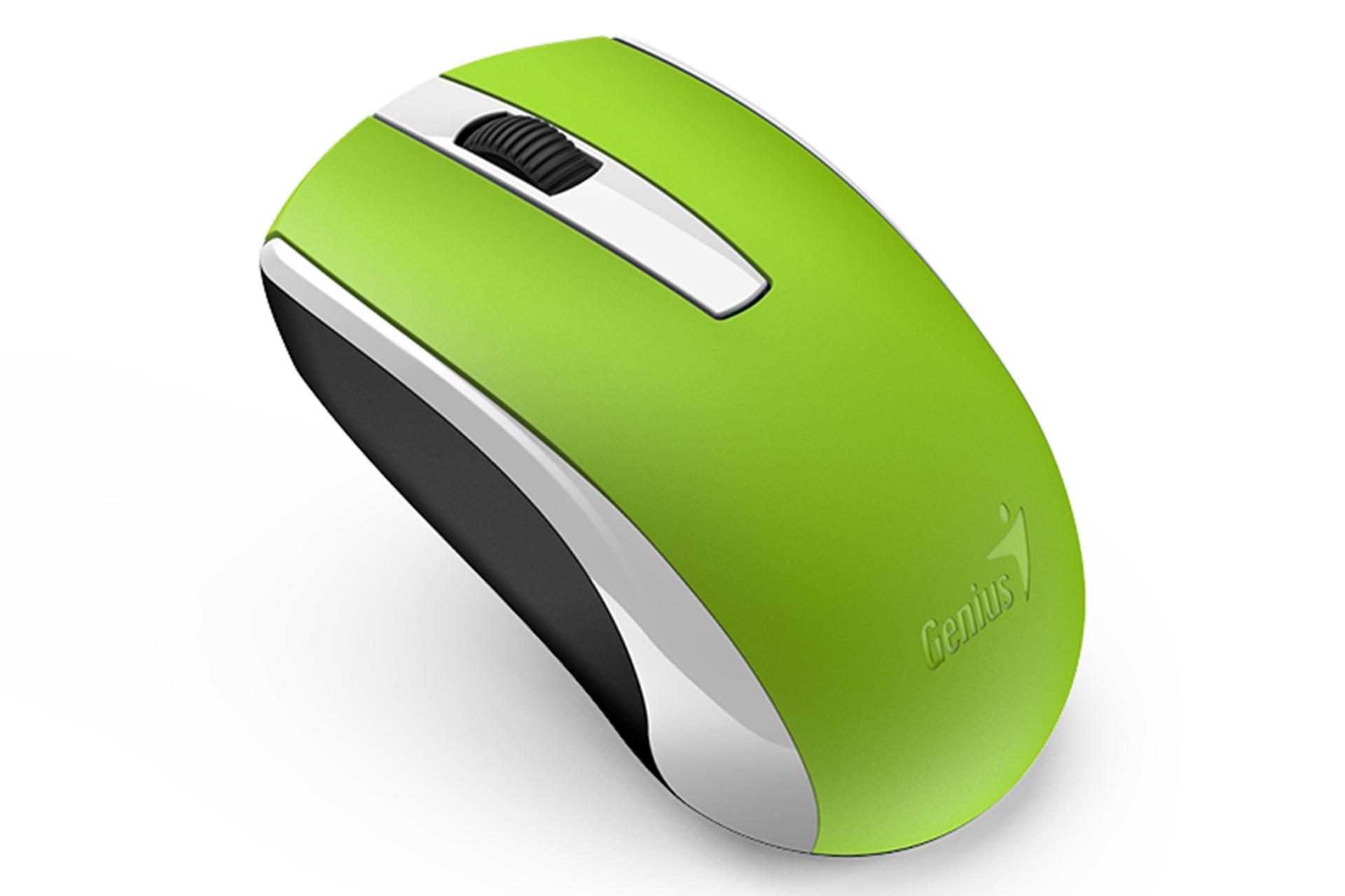 نمای جانبی ماوس بی سیم جنیوس ECO-8100 سبز