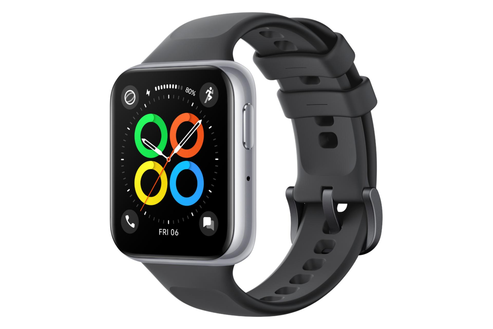 ساعت هوشمند اوپو واچ Oppo Watch SE نقره ای با بند مشکی