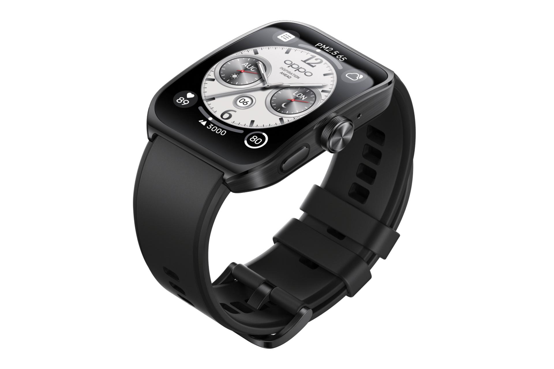 نمای جانبی ساعت هوشمند اوپو واچ 4 پرو / Oppo Watch 4 Pro مشکی