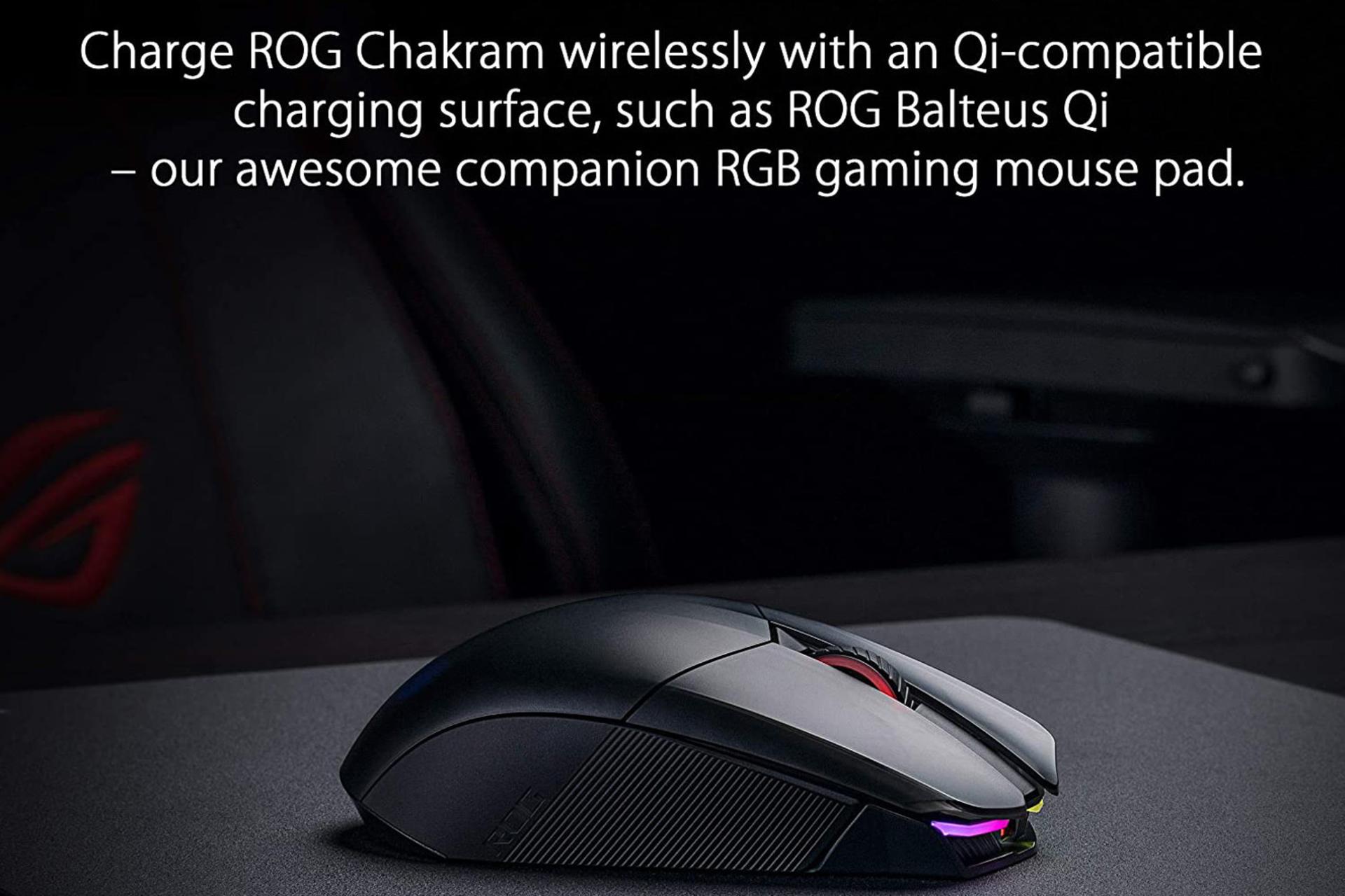 شارژ بی سیم با تکنولوژی Qi ماوس ایسوس P704 ROG CHAKRAM RGB