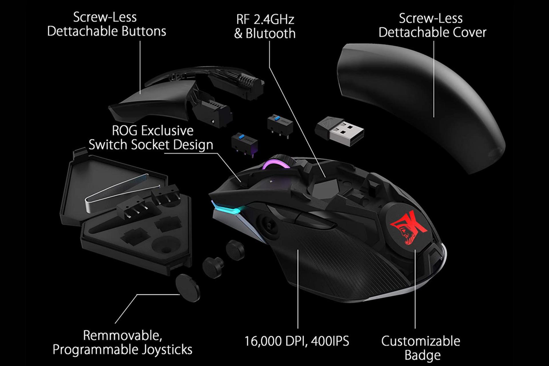 اجزای ماوس ایسوس P704 ROG CHAKRAM RGB
