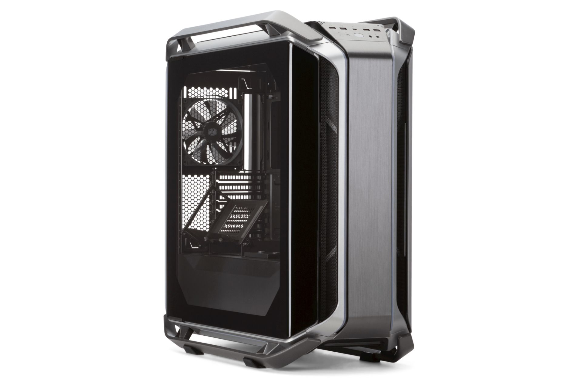 نمای جلو و سمت چپ کیس کامپیوتر کولر مستر COSMOS C700M