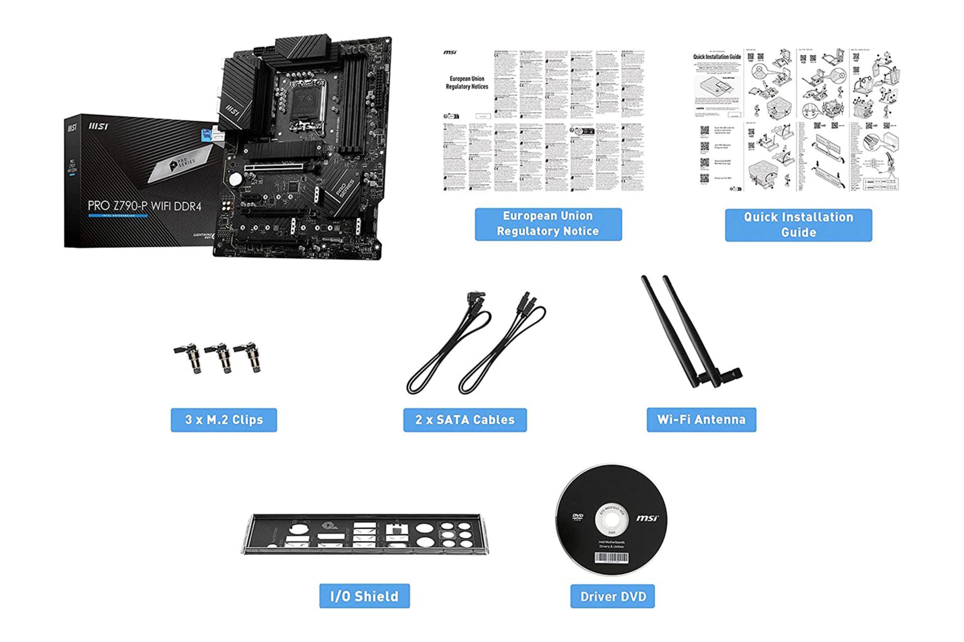 اقلام همراه مادربرد ام اس آی MSI PRO Z790-P WIFI DDR4