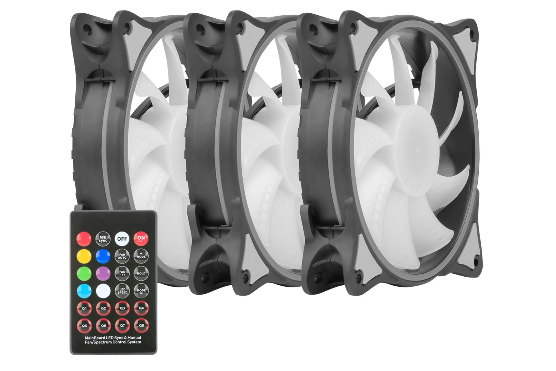 پک 3 عددی فن کیس گرین HURACAN FAN GFK120M-ARGB