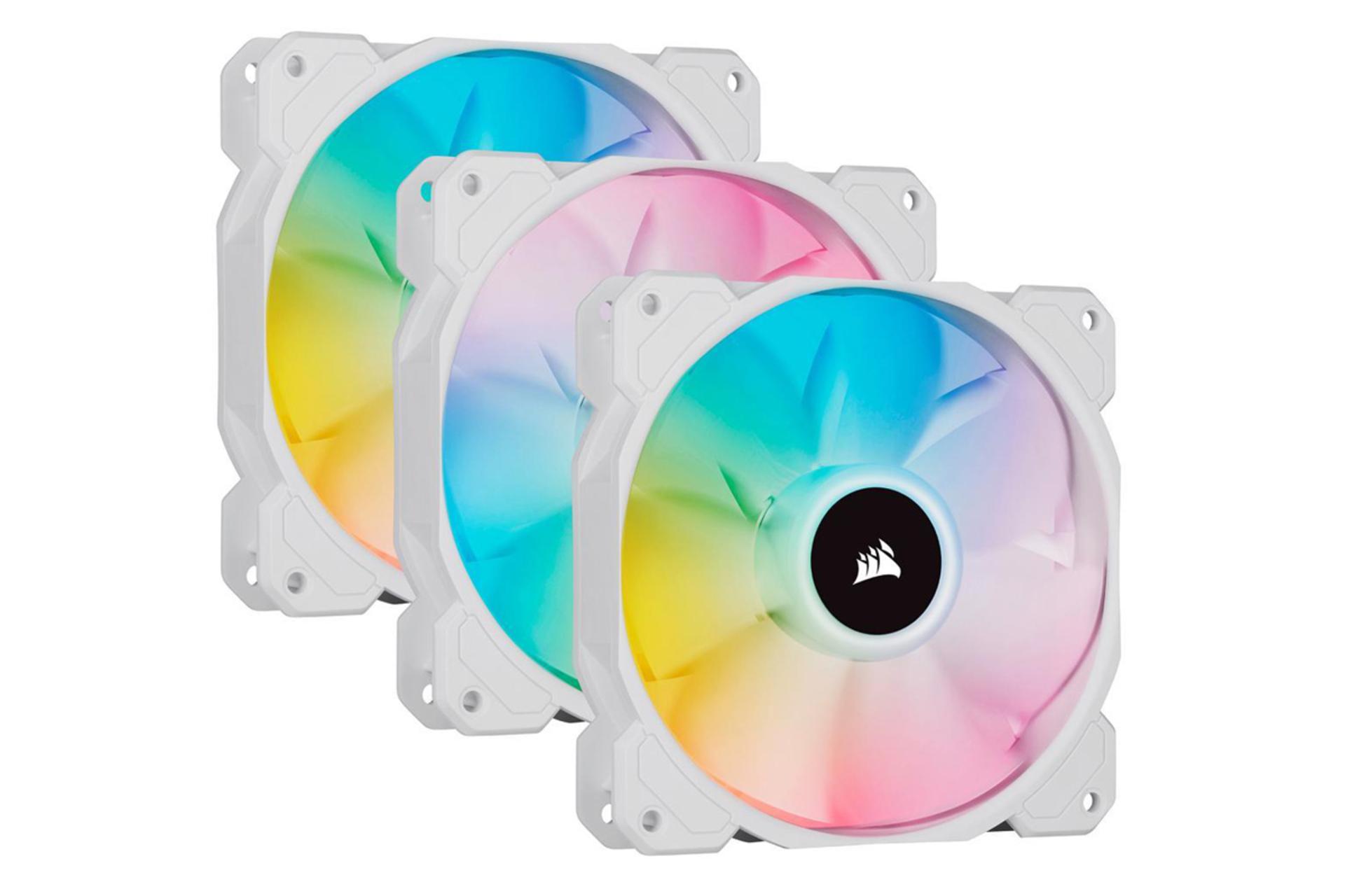 بسته سه عددی فن کیس کورسیر iCUE SP120 RGB ELITE  سفید