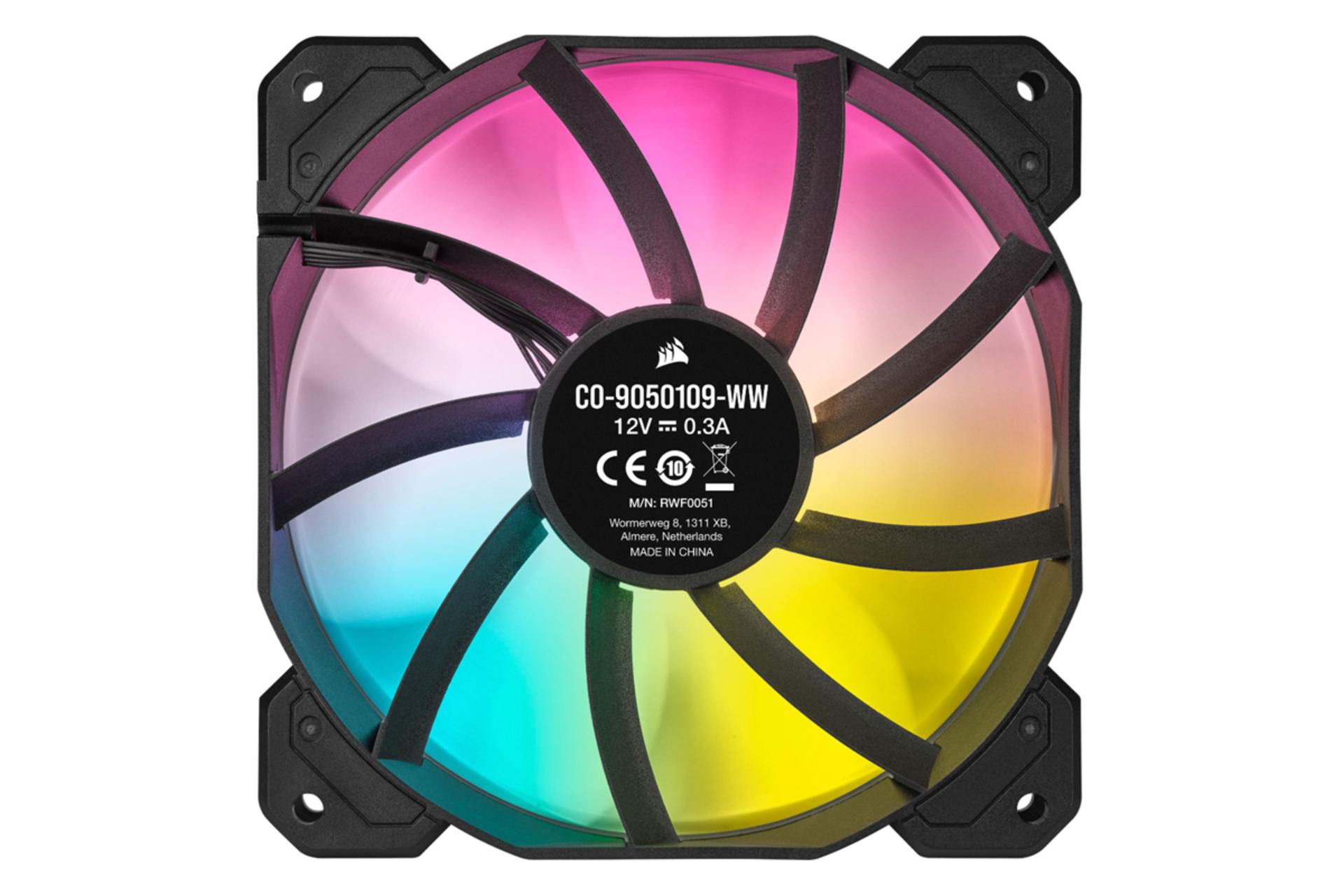 نمای روبرو فن کیس کورسیر iCUE SP120 RGB ELITE 