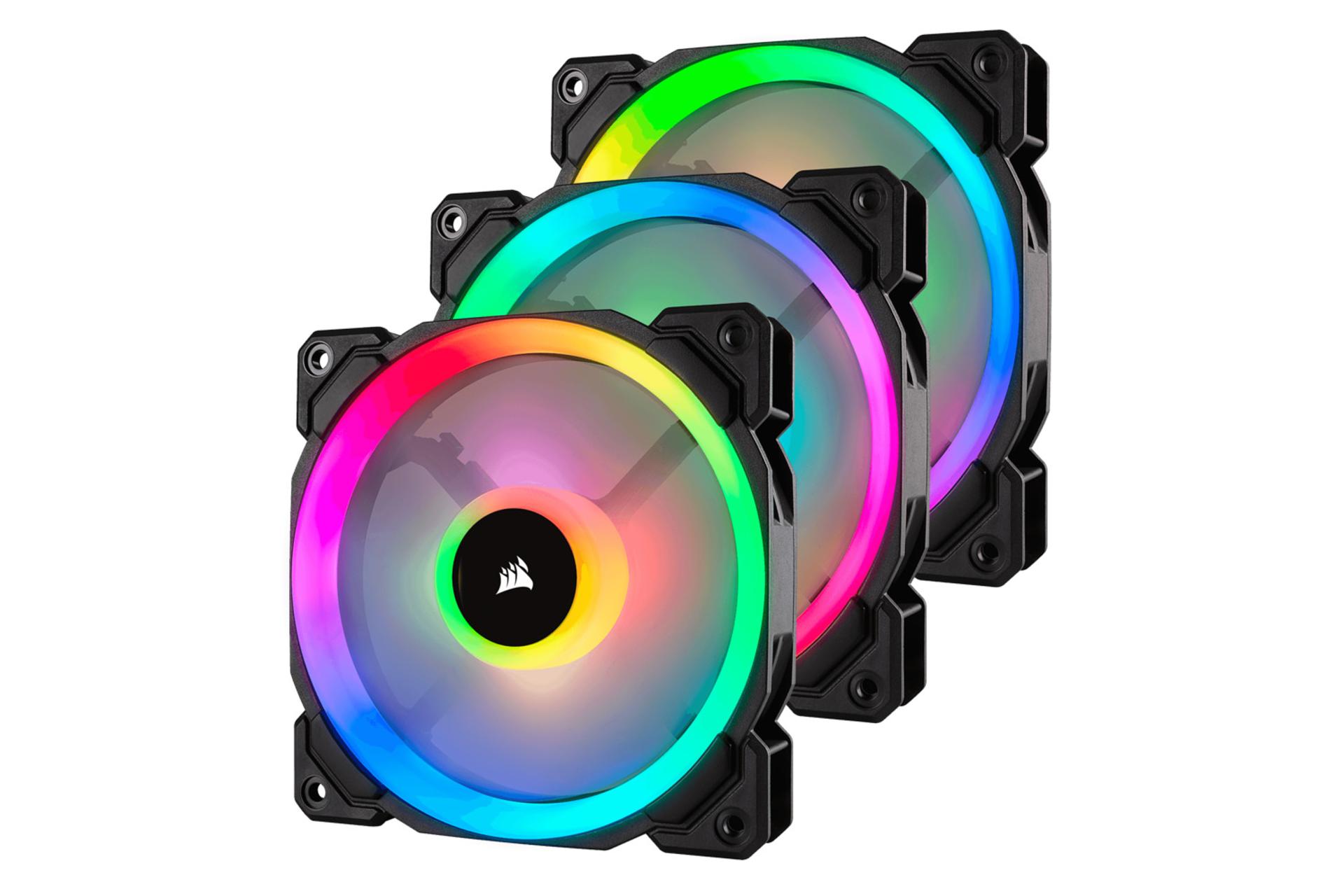 فن کیس کورسیر LL120 RGB بسته 3 عددی مشکی