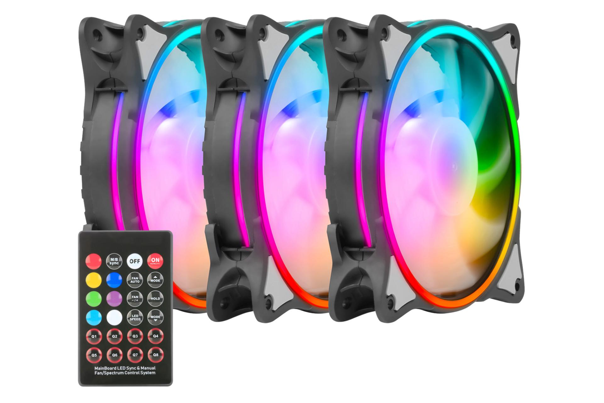 مرجع متخصصين ايران فن كيس گرين HURACAN FAN GFK120M-ARGB همراه ريموت كنترل