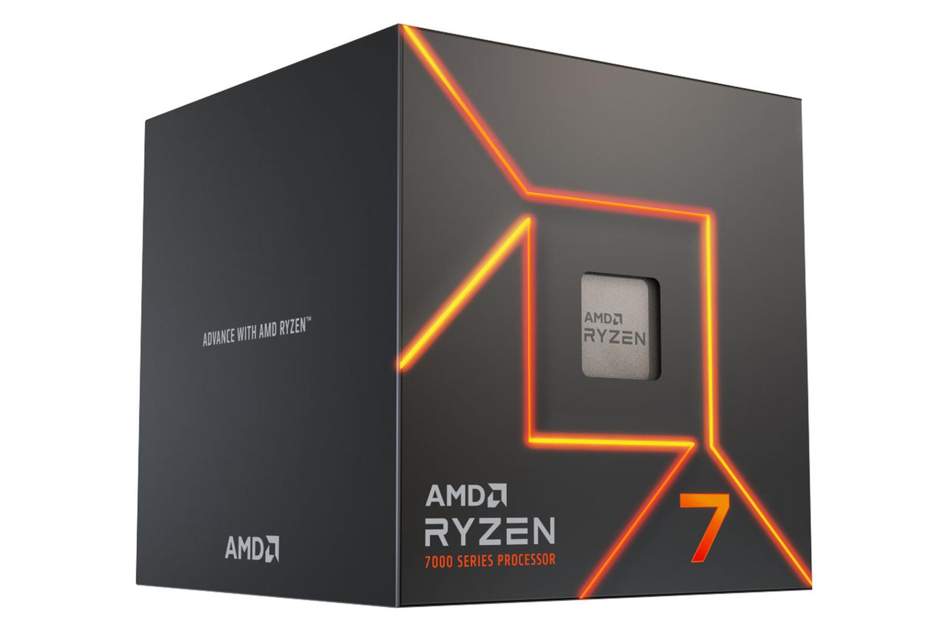 نمای چپ جعبه پردازنده ای ام دی رایزن AMD Ryzen 7 7700