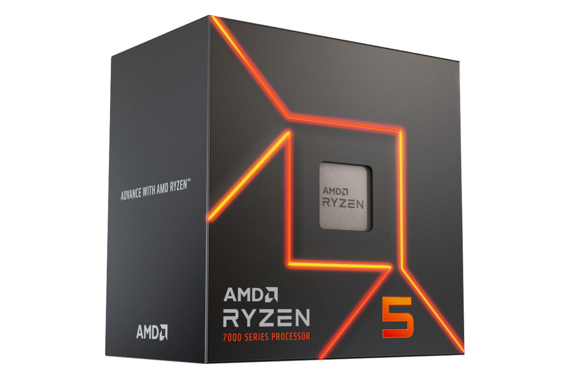 نمای چپ جعبه پردازنده ای ام دی رایزن AMD Ryzen 5 7600