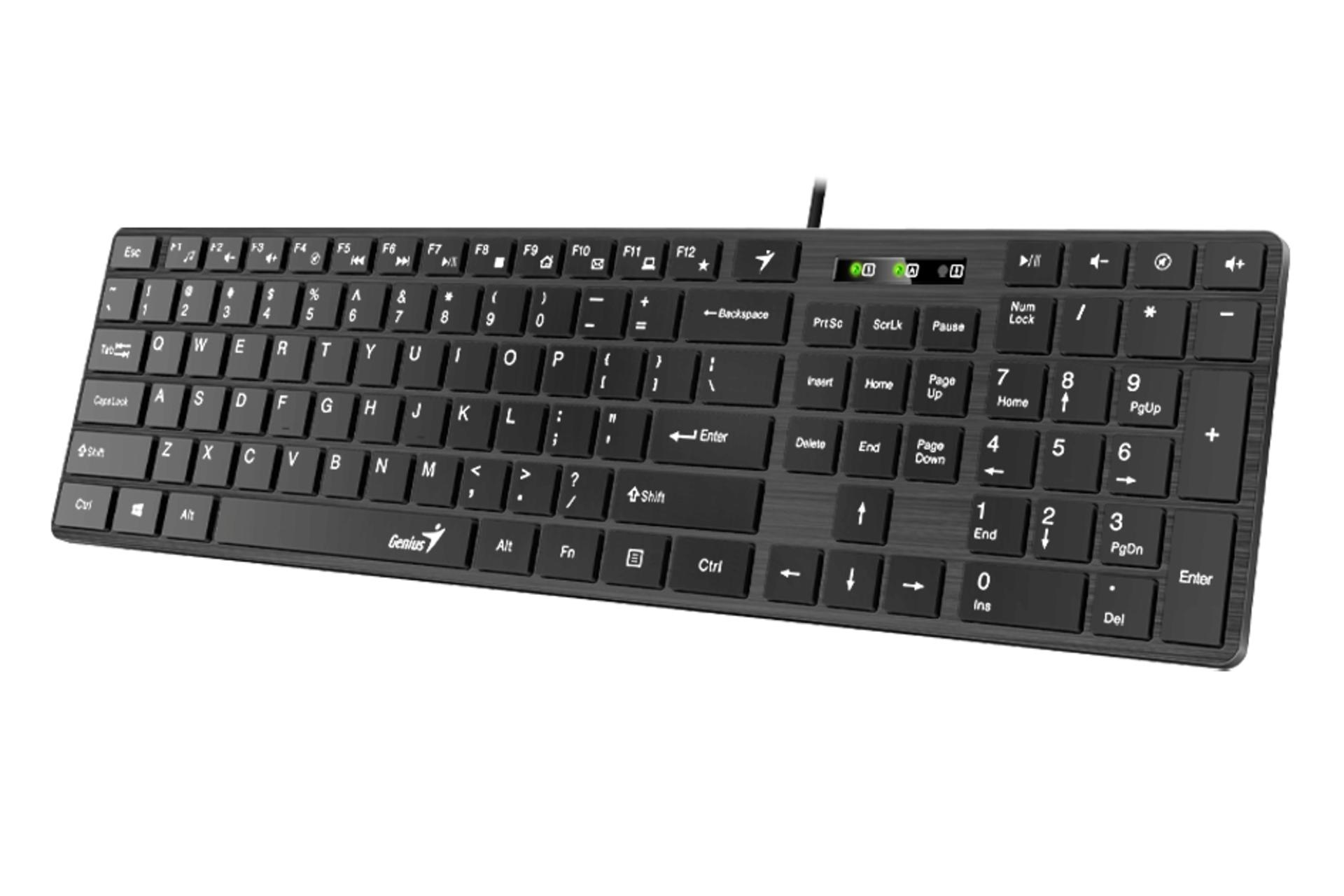 نمای راست کیبورد جنیوس Genius SlimStar 126 مشکی