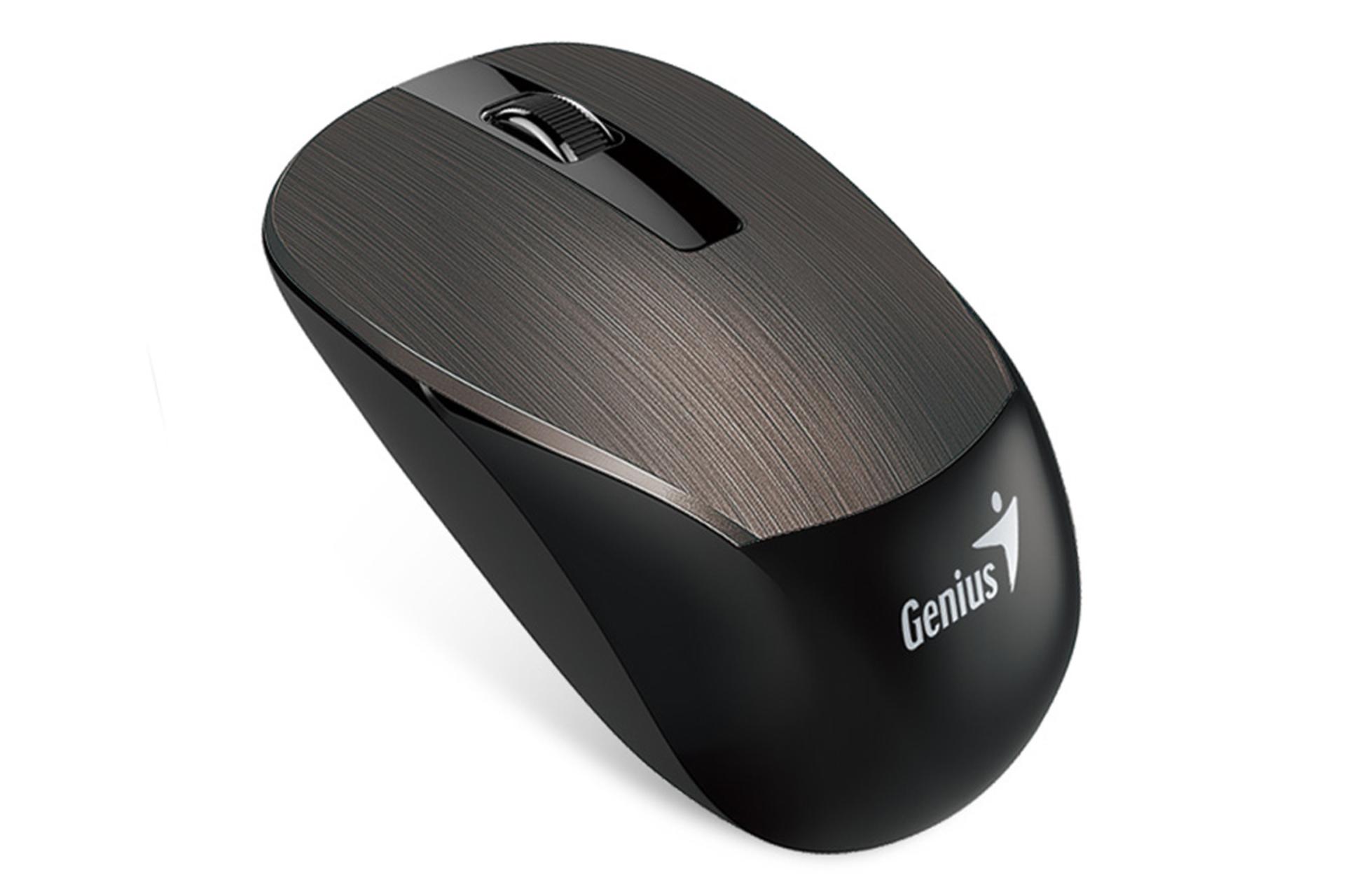 نمای جانبی ماوس بی سیم جنیوس NX-7015 قهوه ای تیره