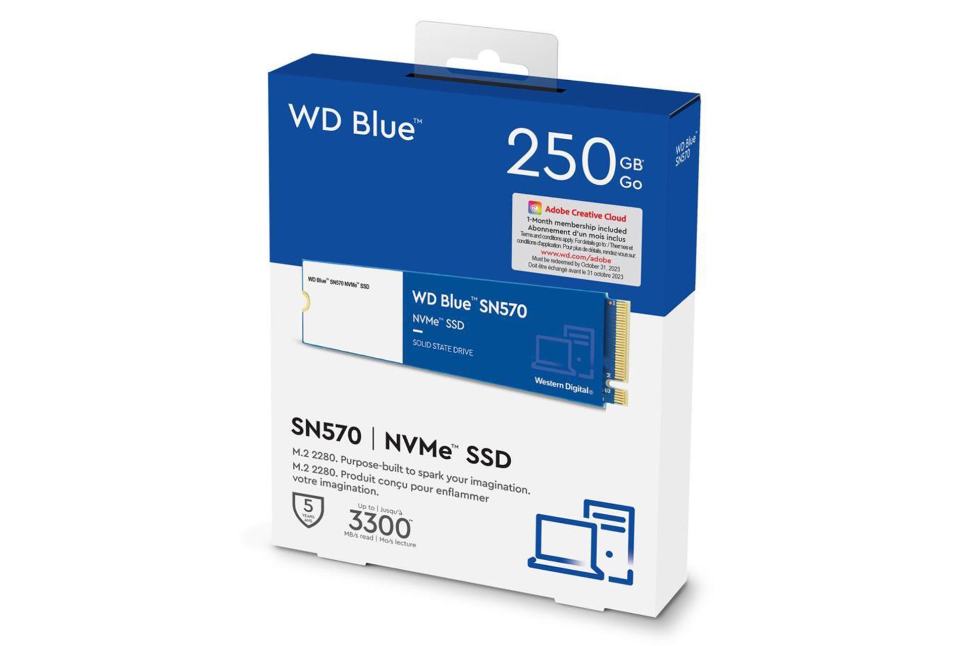 جعبه SSD وسترن دیجیتال Blue SN570 NVMe M.2 ظرفیت 250 گیگابایت