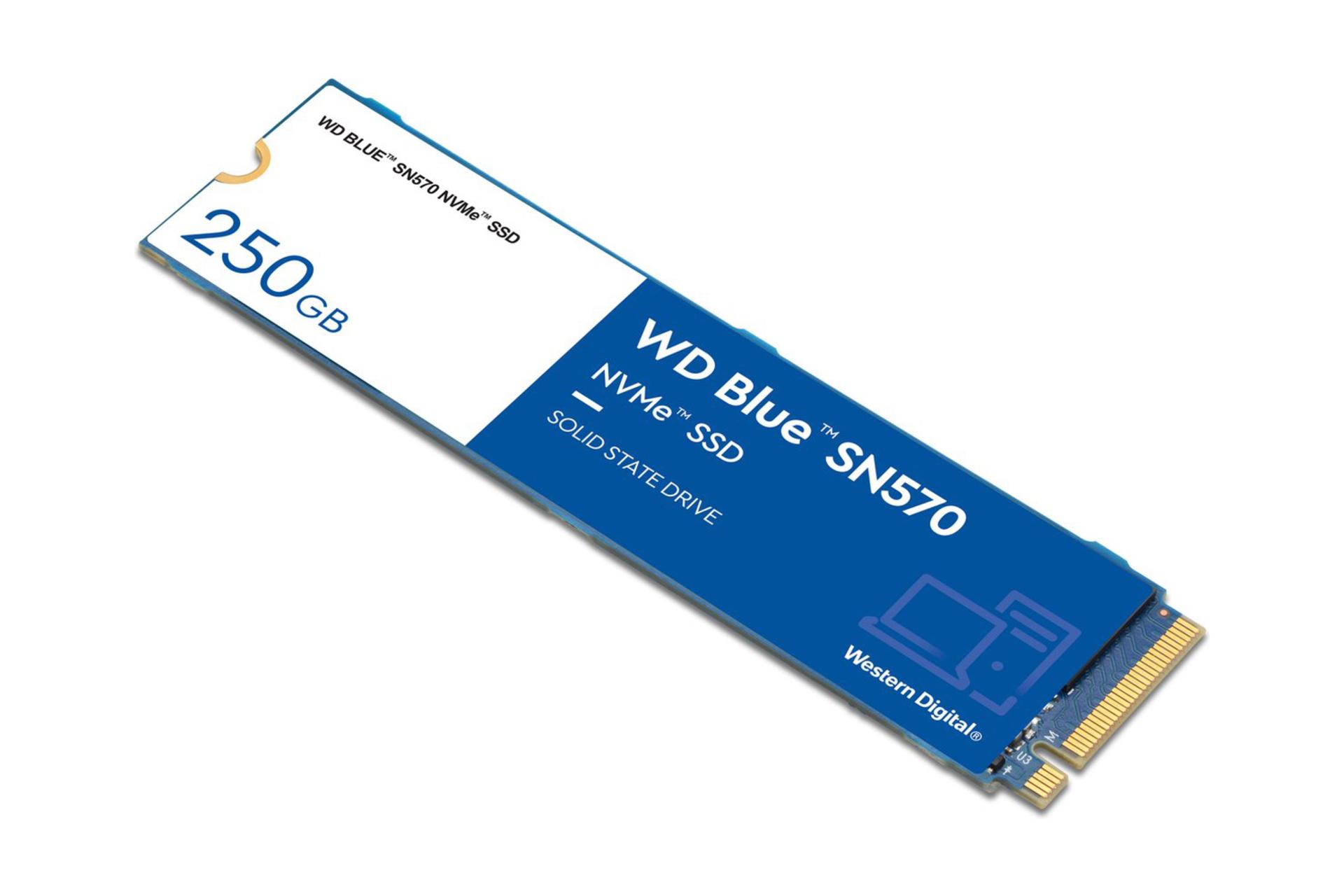 نمای بالای SSD وسترن دیجیتال Blue SN570 NVMe M.2 ظرفیت 250 گیگابایت