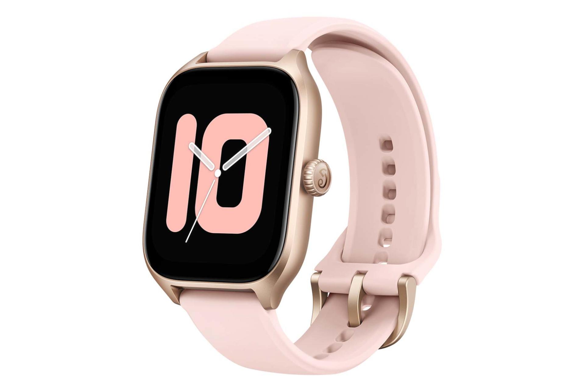 ساعت هوشمند امیزفیت Amazfit GTS 4 طلایی با بند سیلیکونی