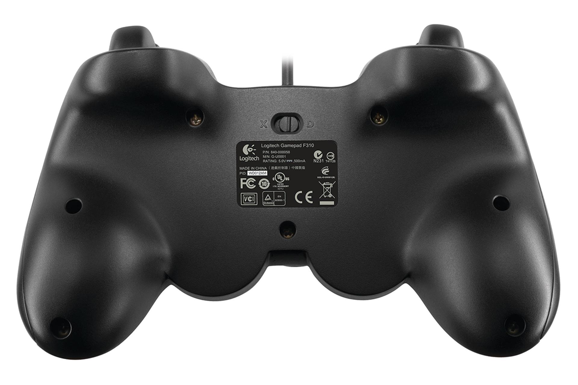 نمای پشت دسته بازی لاجیتک F710 وایرد کنترلر