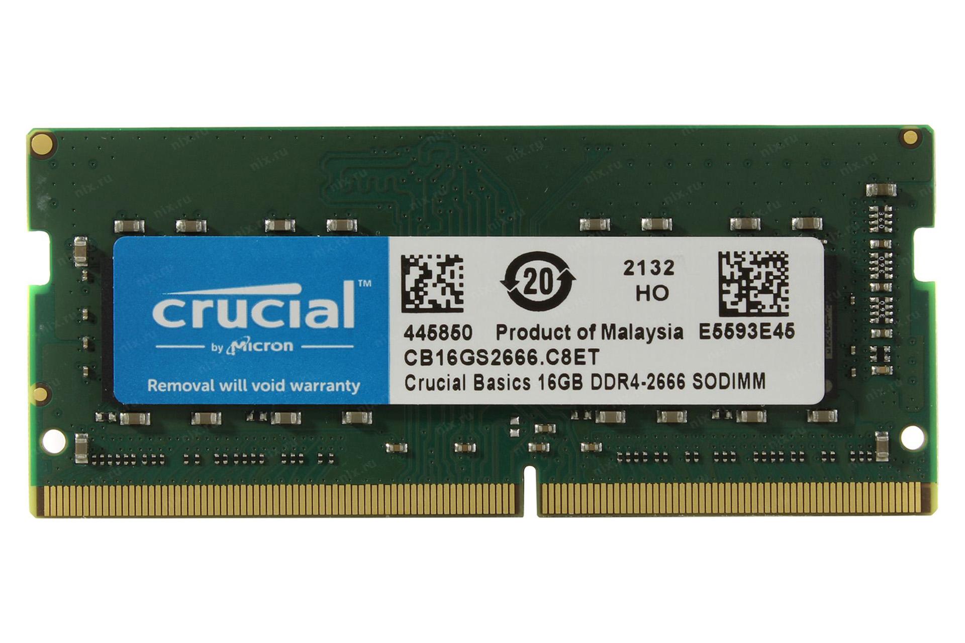رم کروشیال CB16GS2666 ظرفیت 16 گیگابایت از نوع DDR4-2666