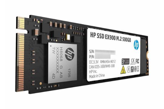 نمای راست SSD اچ پی EX900 NVMe M.2 ظرفیت 500 گیگابایت