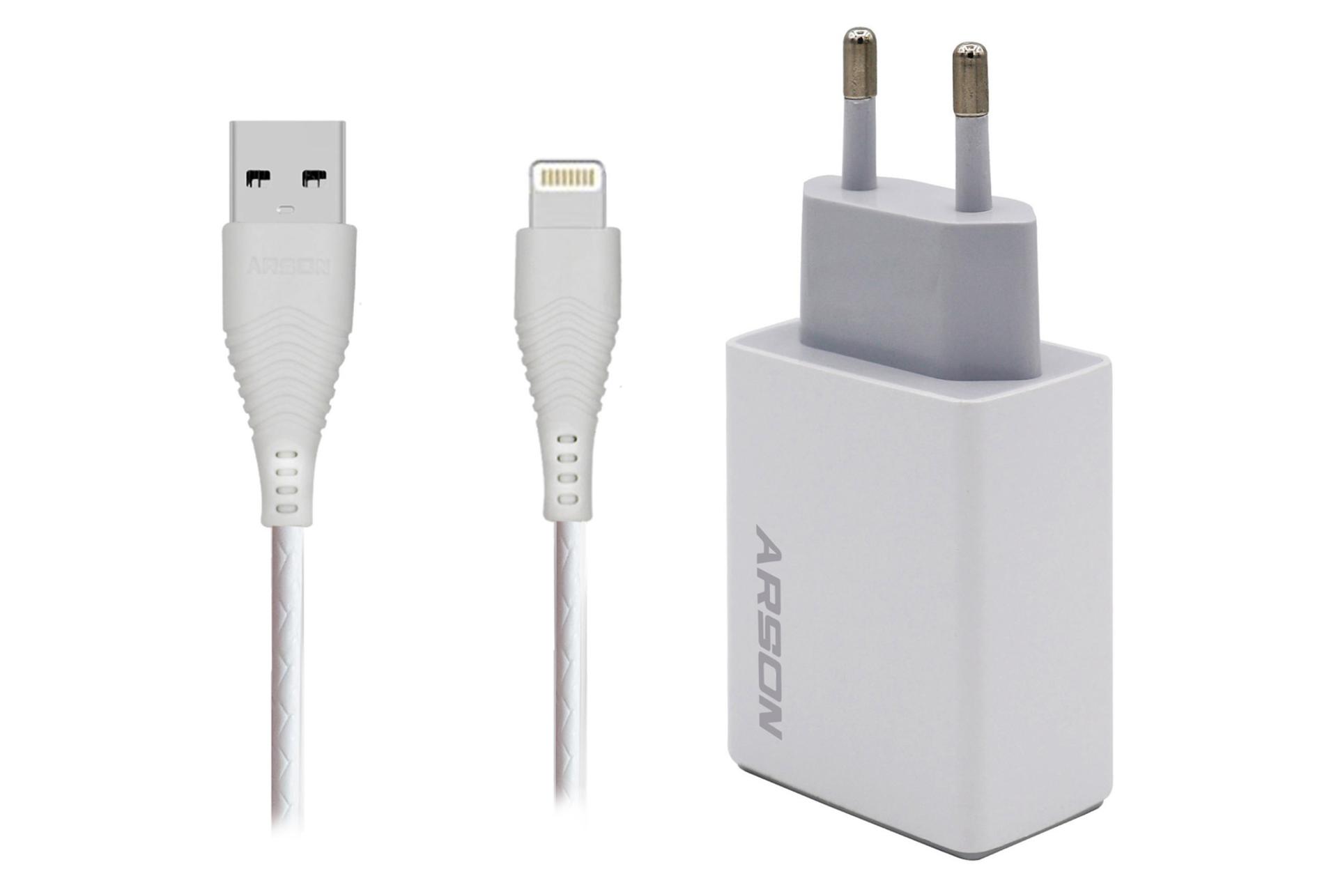 شارژر آرسون AN-W3A همراه کابل Lightning