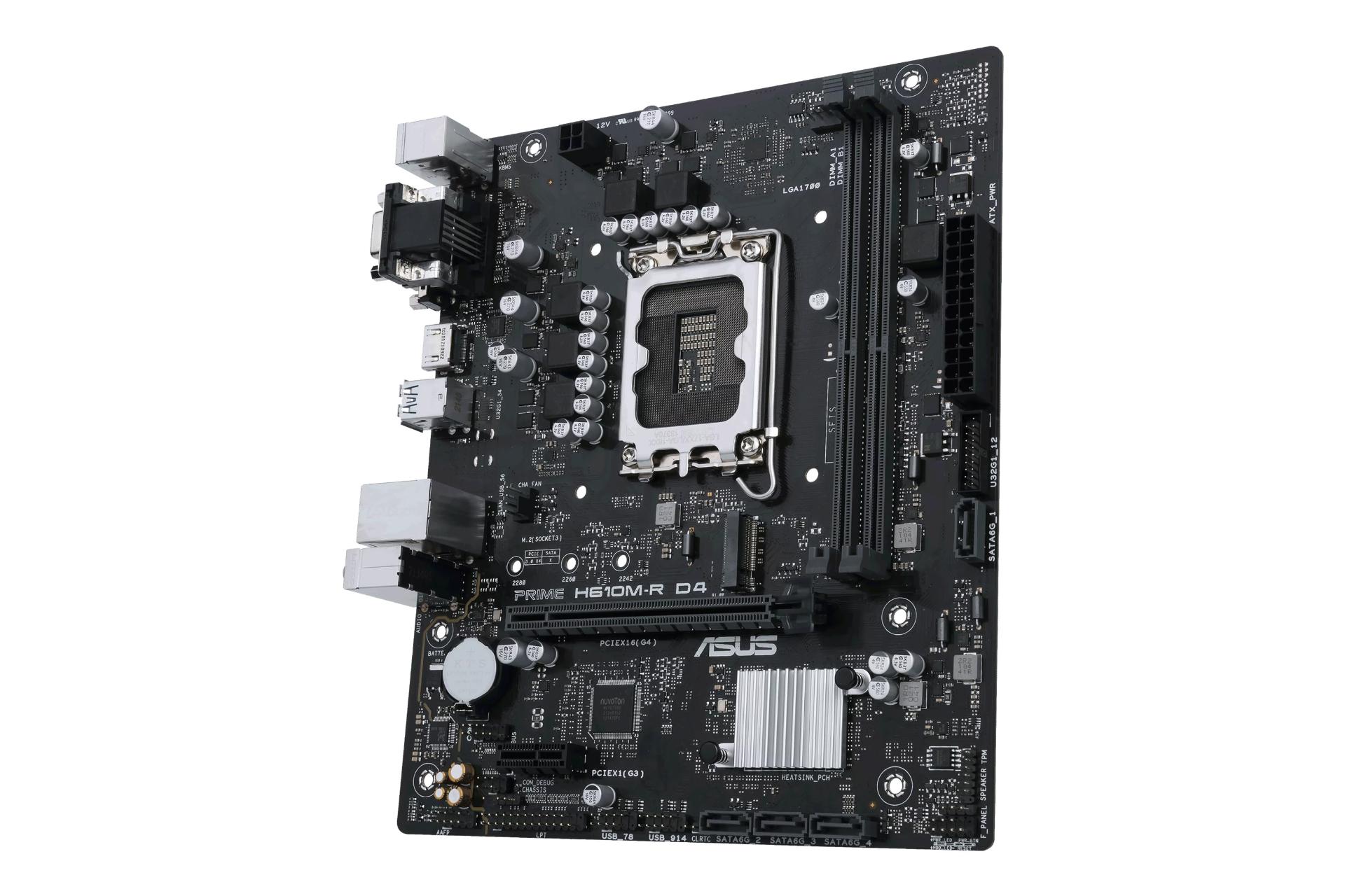 نمای کناری مادربرد ایسوس ASUS PRIME H610M-R D4