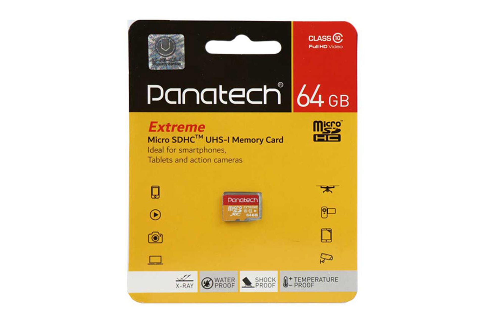 جعبه کارت حافظه پاناتک Panatech Extreme microSDXC Class 10 UHS-I U1 64GB