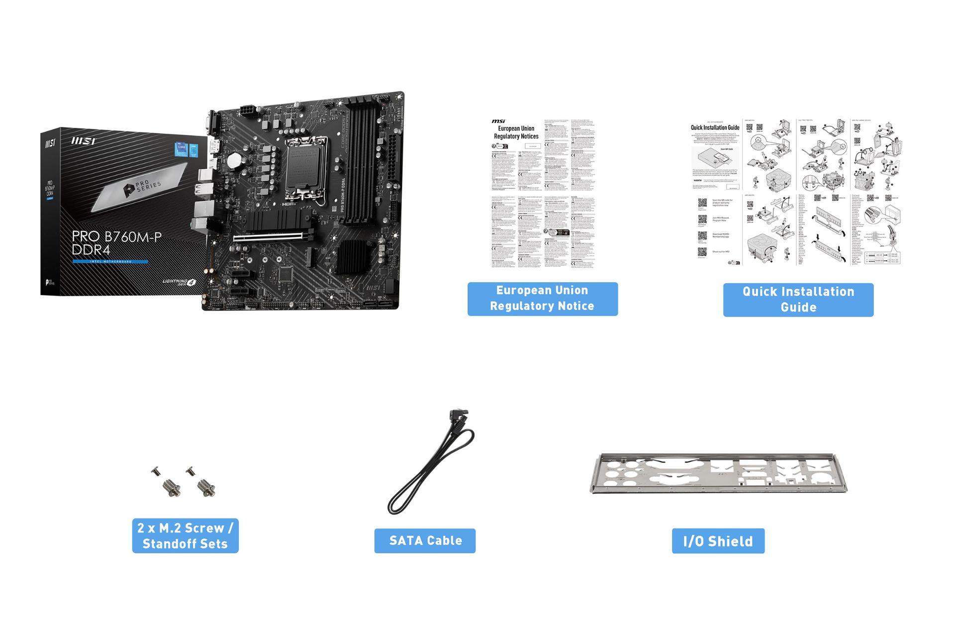 اقلام همراه مادربرد ام اس آی MSI PRO B760M-P DDR4