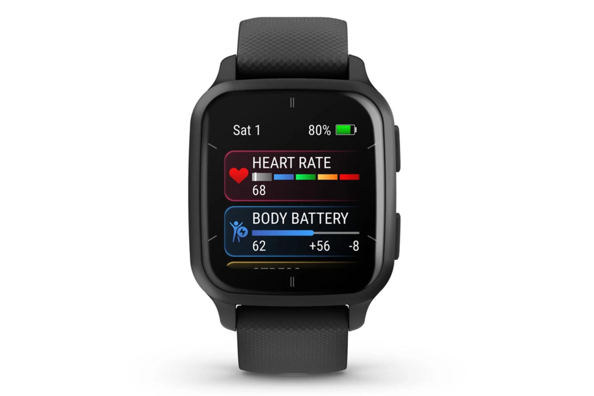 نمای جلوی ساعت هوشمند گارمین Garmin Venu Sq 2 Music Edition