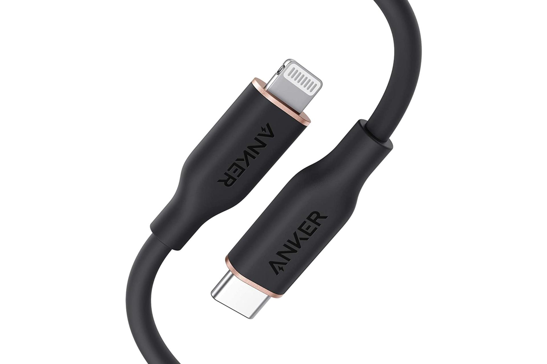 کابل شارژ USB انکر Type-C به Lightning مدل A8662 PowerLine III Flow با طول 0.9 متر مشکی