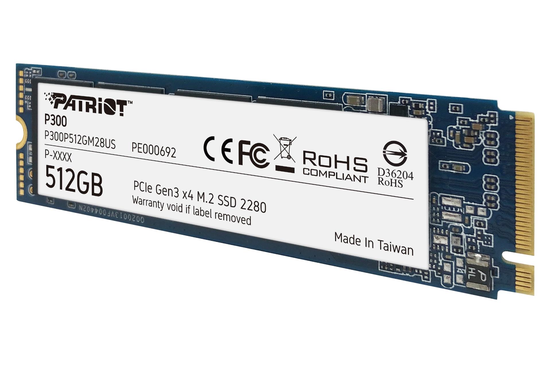 نمای راست SSD پتریوت Patriot P300 NVMe M.2 512GB ظرفیت 512 گیگابایت