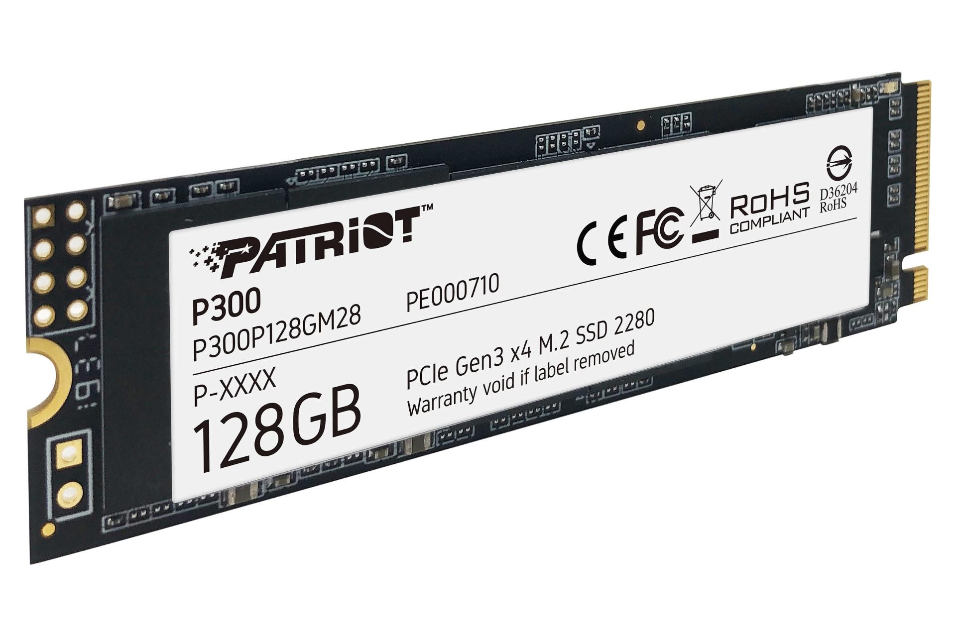 مرجع متخصصين ايران نماي چپ SSD پتريوت Patriot P300 NVMe M.2 128GB ظرفيت 128 گيگابايت