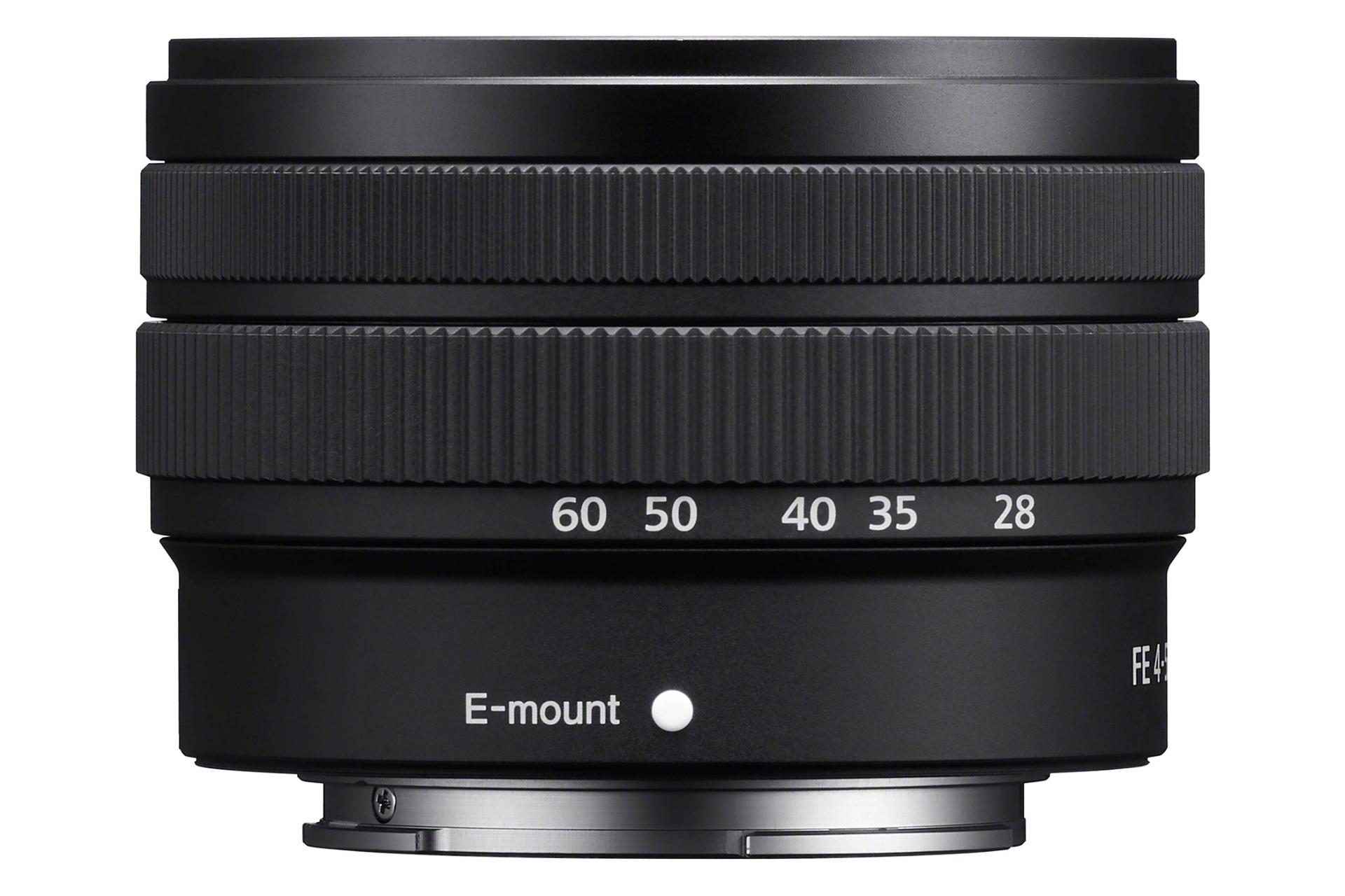 لنز سونی FE 28-60mm F4-5.6 و نمایش نوشته‌های روی بدنه