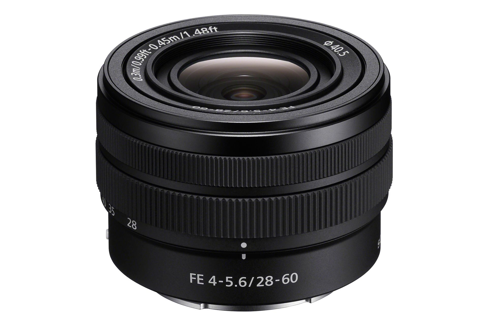 نمای بدنه و شیشه جلویی لنز سونی FE 28-60mm F4-5.6