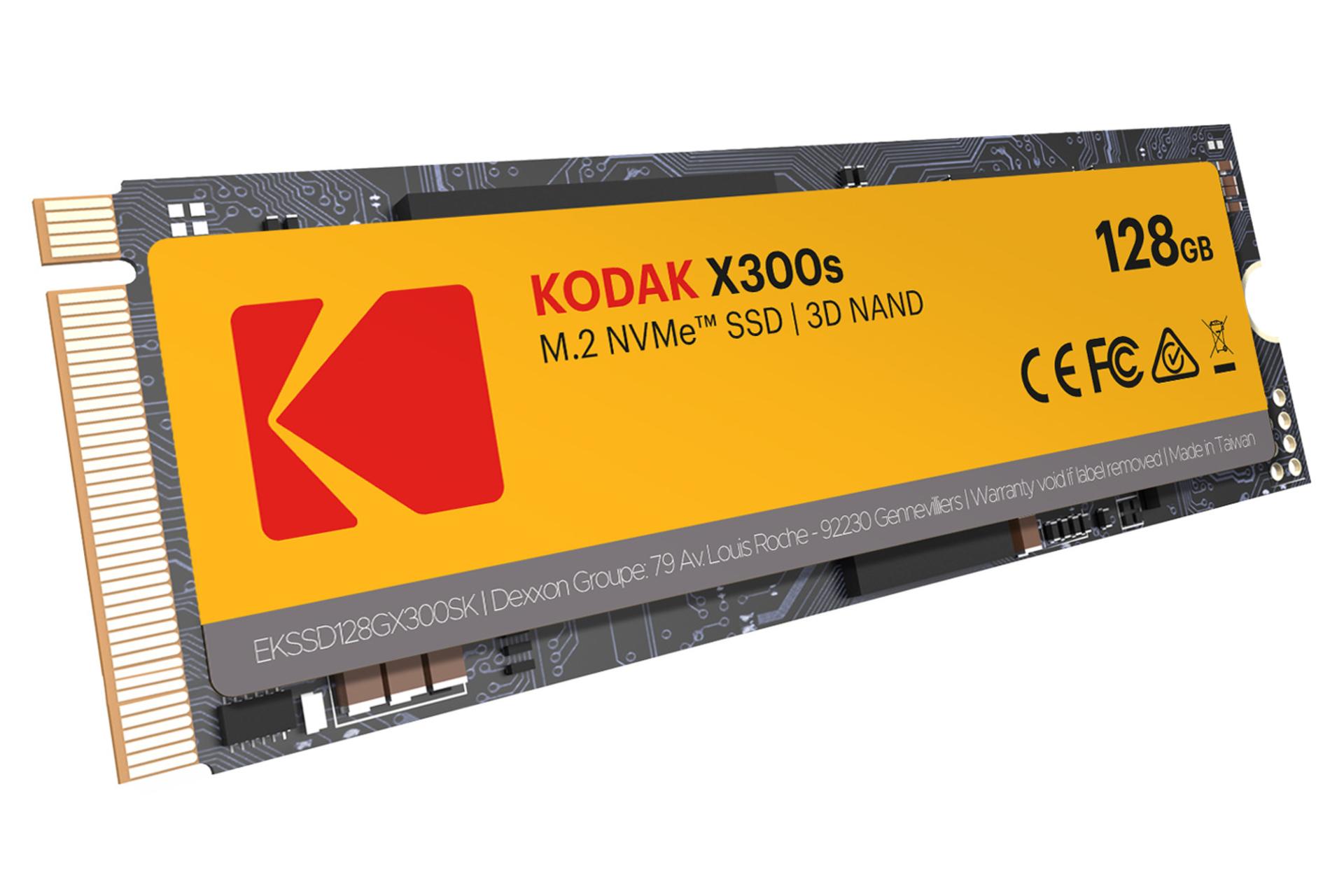 نمای روبرو SSD کداک X300s NVMe M.2 ظرفیت 128 گیگابایت