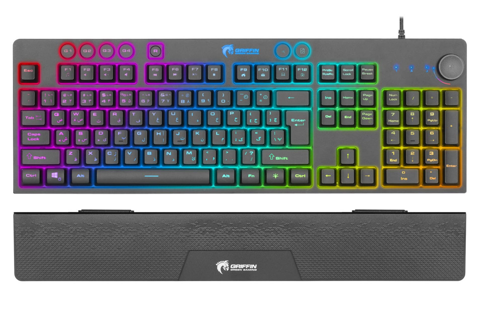 استراحتگاه جداشونده کیبورد گرین GK703-RGB