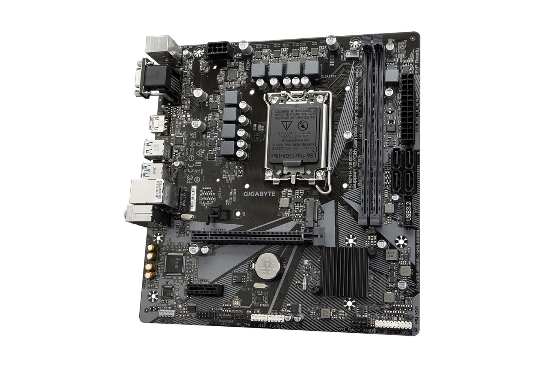 نمای کناری مادربرد گیگابایت GIGABYTE H610M H V2 DDR4 (rev. 1.0)