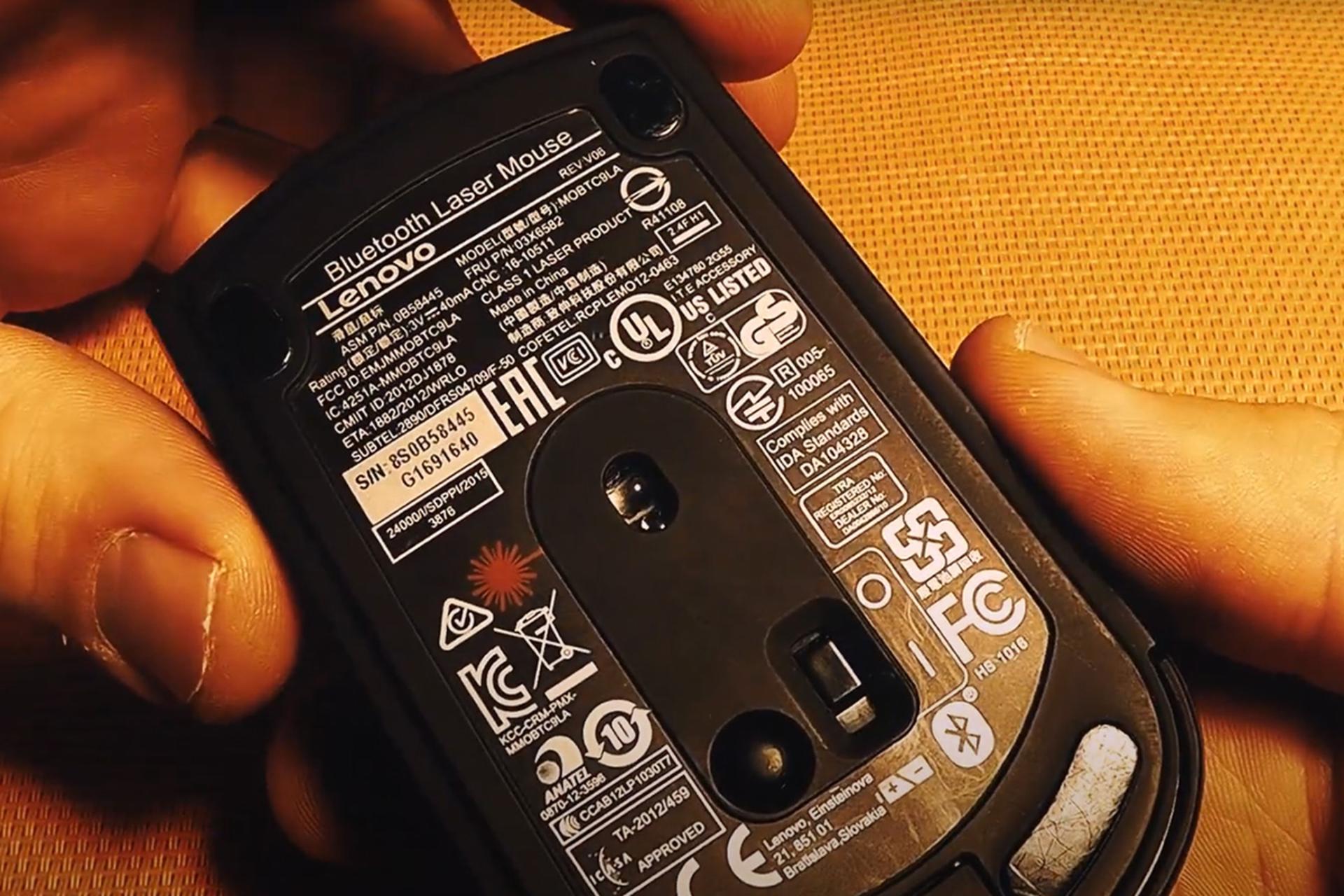 نمای پایین ماوس لنوو Lenovo ThinkPad Bluetooth Laser