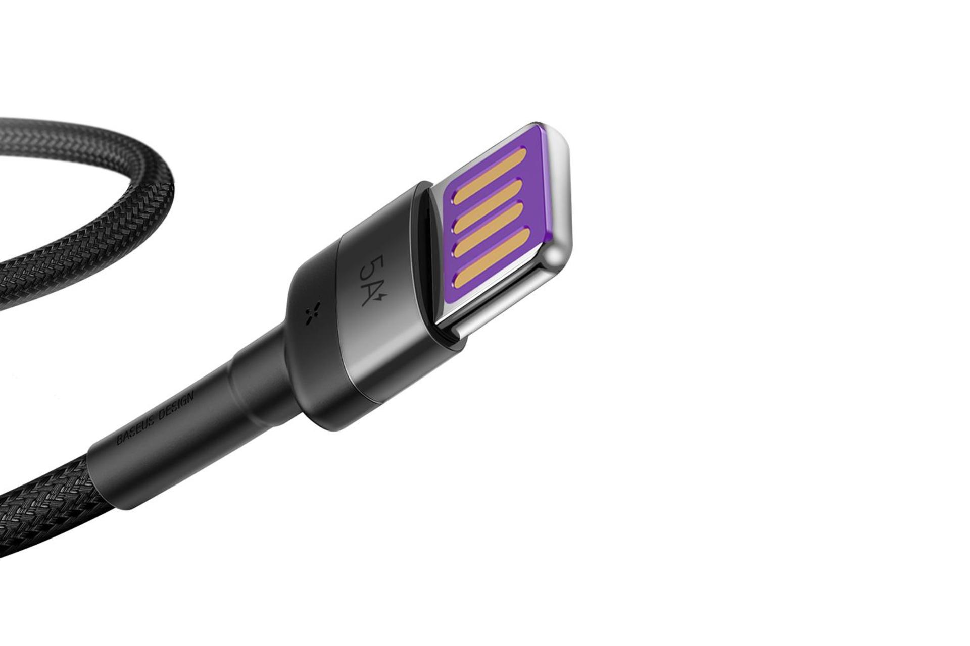 کانکتور کابل شارژ USB باسئوس USB به Type-C مدل Cafule HW QC با طول 1 متر