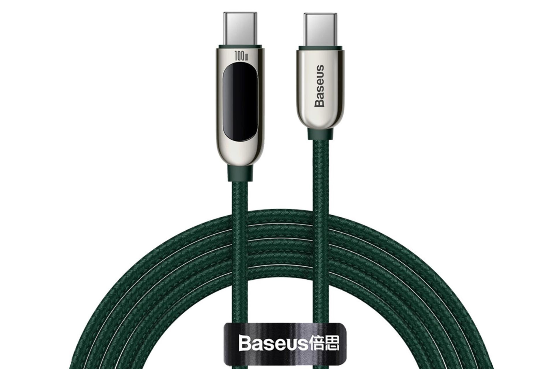 مرجع متخصصين ايران كانكتور كابل شارژ USB باسئوس Type-C به Type-C مدل Display Fast Charging 100w با طول 2 متر
