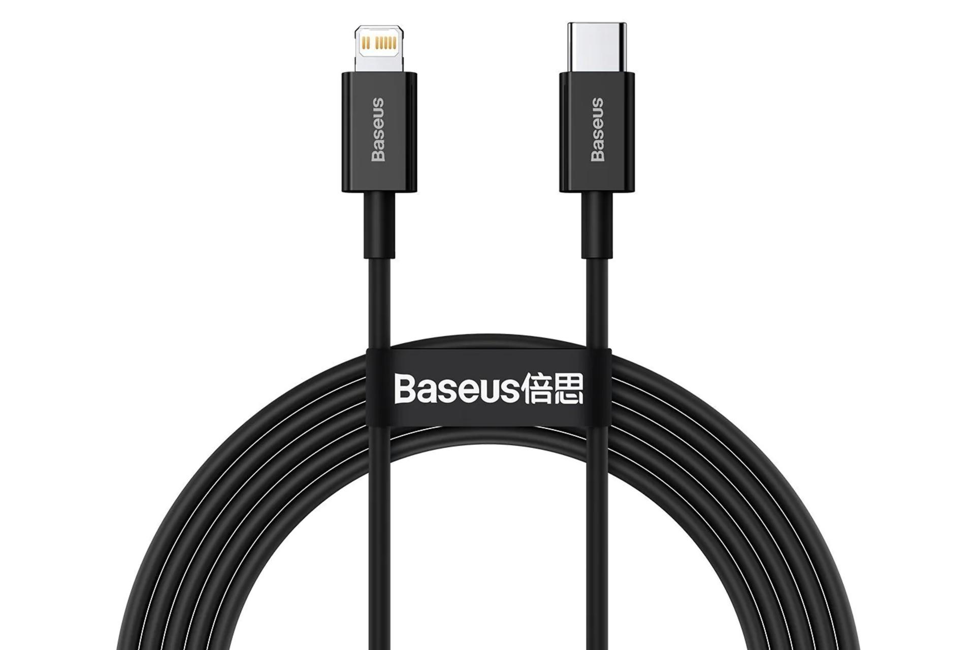 کانکتور کابل شارژ USB باسئوس Type-C به Lightning مدل Superior با طول 2 متر
