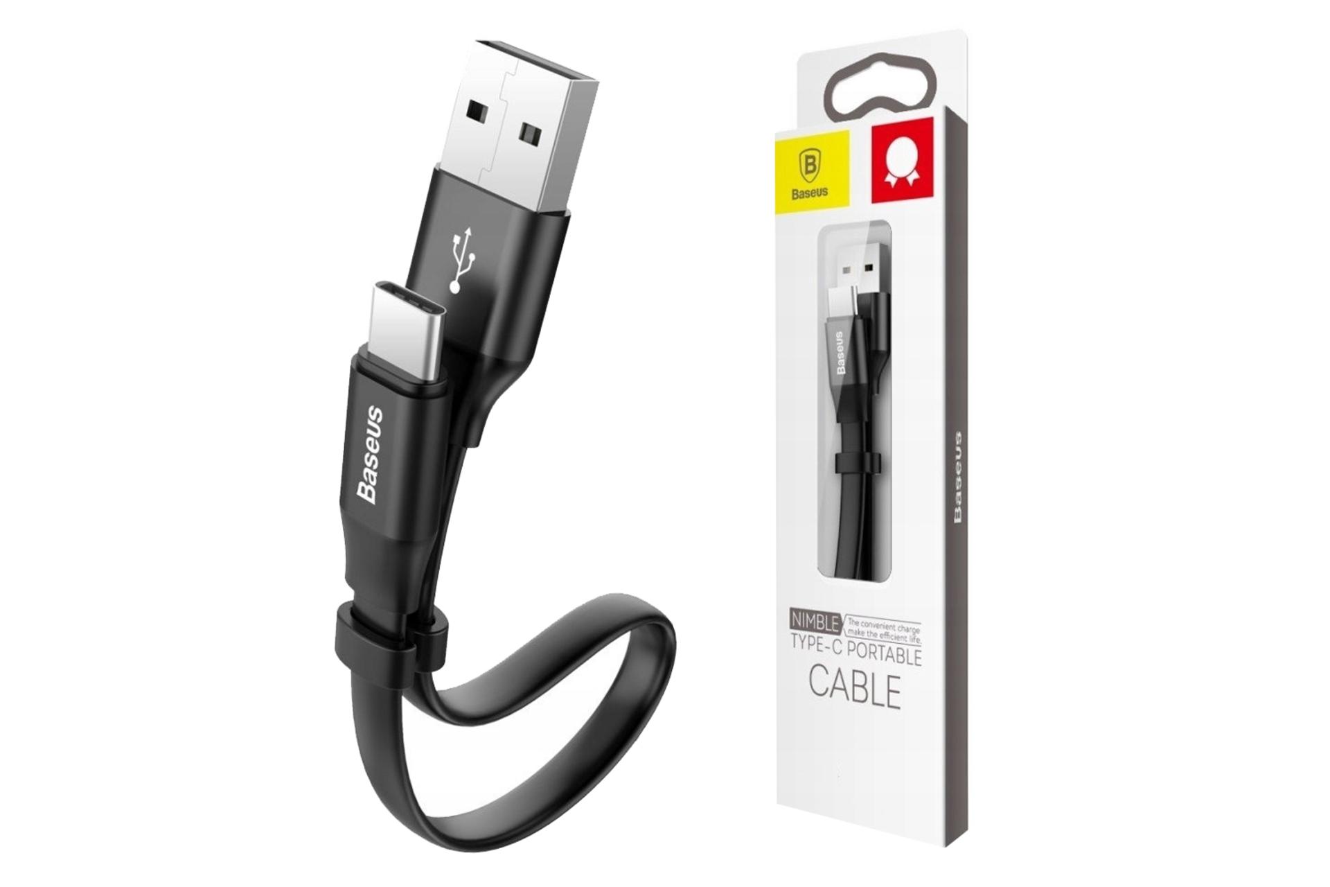 کابل شارژ USB باسئوس USB به Type-C مدل NIMBLE با طول 0.23 متر مشکی