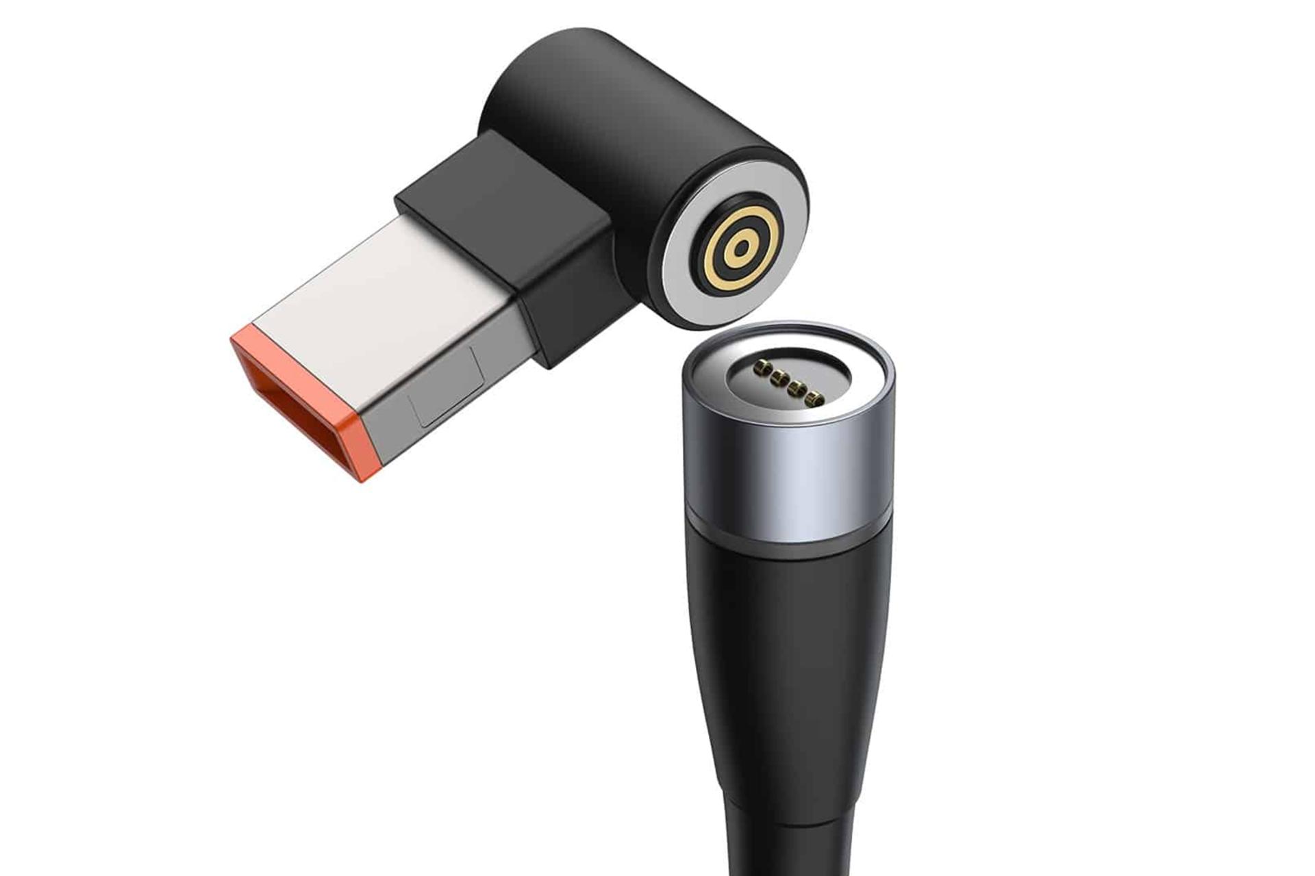 طراحی کابل شارژ USB باسئوس Type-C به DC مدل Zinc Magnetic با طول 2 متر