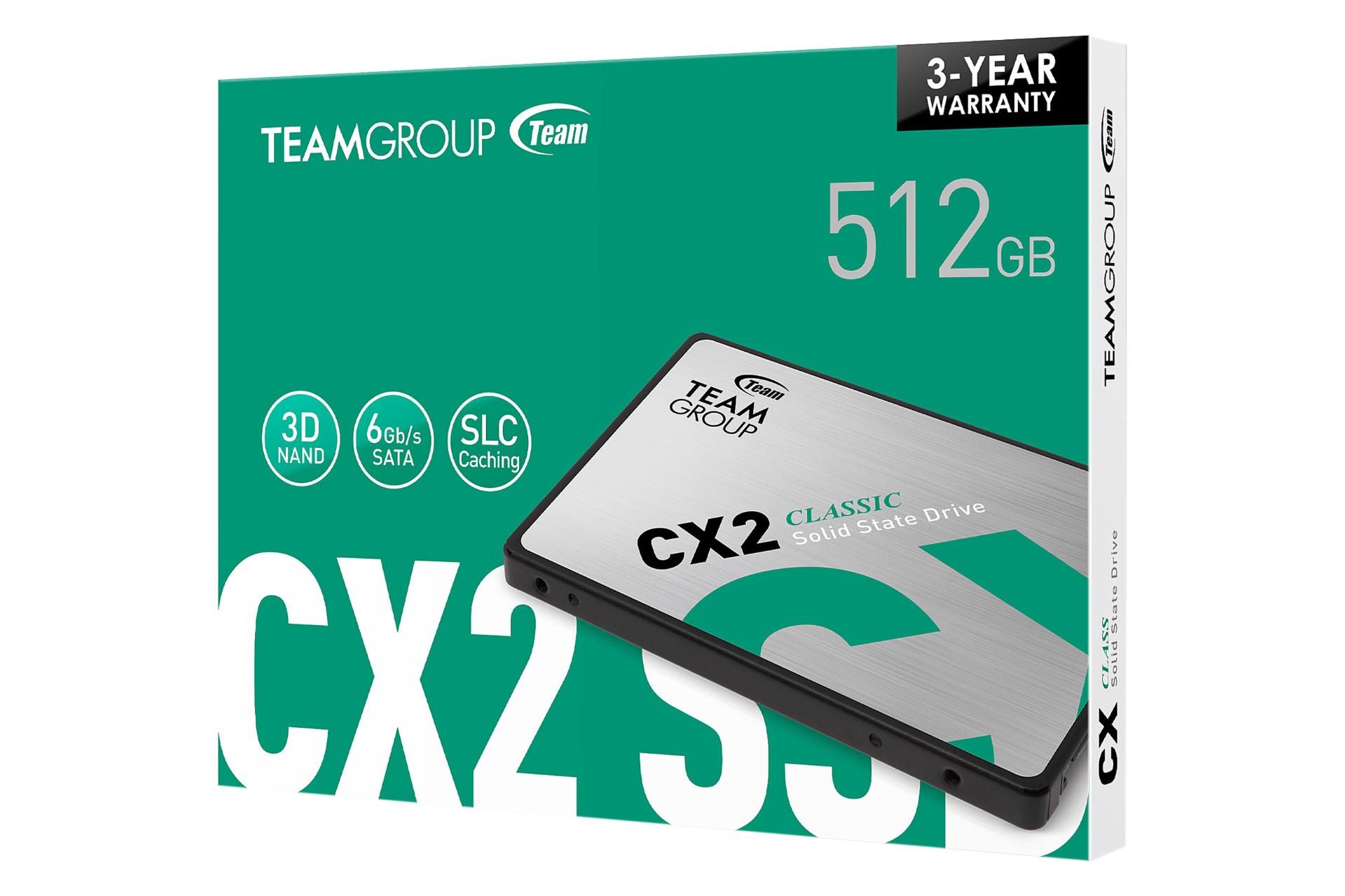 جعبه SSD تیم گروپ CX2 SATA 2.5 Inch ظرفیت 512 گیگابایت
